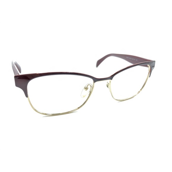 Prada VPR 65R UAN-1O1 Dark Red Gold Eyeglasses Frames 53-16 140 Italy Designer - Picture 1 of 12